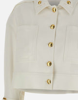 Caban in gabardina con bottoni gioiello GB00561E2 360 ELISABETTA FRANCHI 