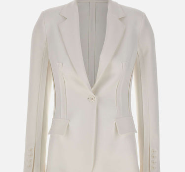 Giacca in doppio crêpe stretch con motivi a taglio vivo GI21661E2 360 ELISABETTA FRANCHI 