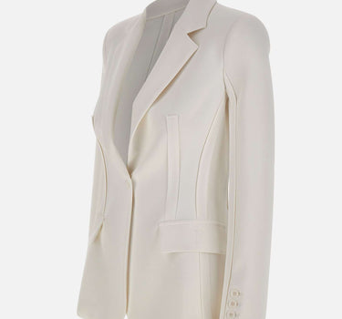Giacca in doppio crêpe stretch con motivi a taglio vivo GI21661E2 360 ELISABETTA FRANCHI 