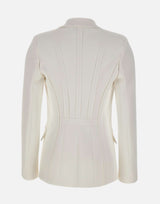 Giacca in doppio crêpe stretch con motivi a taglio vivo GI21661E2 360 ELISABETTA FRANCHI 