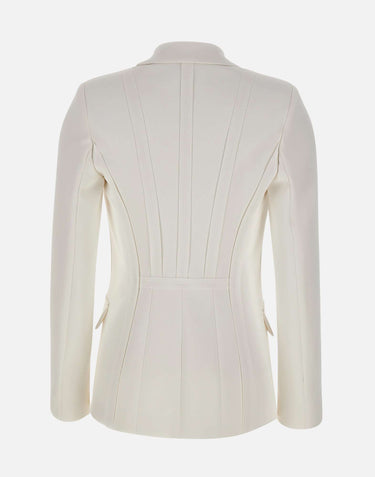 Giacca in doppio crêpe stretch con motivi a taglio vivo GI21661E2 360 ELISABETTA FRANCHI 
