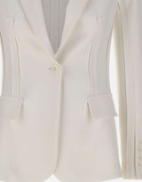 Giacca in doppio crêpe stretch con motivi a taglio vivo GI21661E2 360 ELISABETTA FRANCHI 