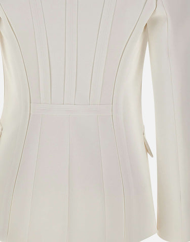 Giacca in doppio crêpe stretch con motivi a taglio vivo GI21661E2 360 ELISABETTA FRANCHI 