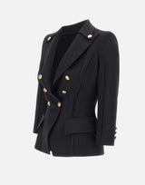 Giacca in doppio crêpe stretch con motivi a taglio vivo GI21861E2 110 ELISABETTA FRANCHI 