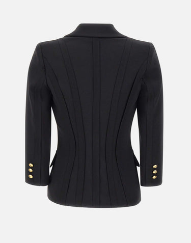 Giacca in doppio crêpe stretch con motivi a taglio vivo GI21861E2 110 ELISABETTA FRANCHI 