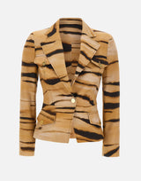 Giacca in drill con stampa tigre GI23762E2 470 ELISABETTA FRANCHI 