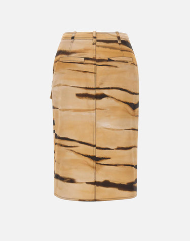 Gonna in drill con stampa tigre GO18362E2 470 ELISABETTA FRANCHI 