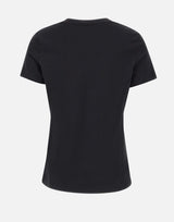 ELISABETTA FRANCHI T-shirt in jersey con logo ricamato BLACK Donna 