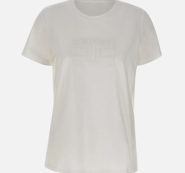 T-shirt in jersey con logo ricamato MA71G61E2 270 ELISABETTA FRANCHI 
