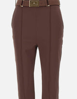 Pantaloni in tessuto tecnico bielastico con cintura PA13261E2 644 ELISABETTA FRANCHI 