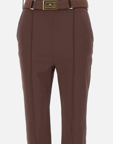 Pantaloni in tessuto tecnico bielastico con cintura PA13261E2 644 ELISABETTA FRANCHI 