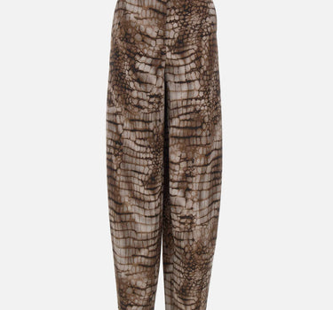 Pantaloni in jersey leggero con stampa alligatore PA16261E2 644 ELISABETTA FRANCHI 