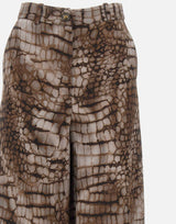 Pantaloni in jersey leggero con stampa alligatore PA16261E2 644 ELISABETTA FRANCHI 