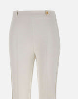 Pantaloni in doppio crêpe stretch con logo charm PA16861E2 360 ELISABETTA FRANCHI 