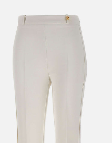 Pantaloni in doppio crêpe stretch con logo charm PA16861E2 360 ELISABETTA FRANCHI 