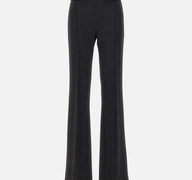 Pantaloni in doppio crêpe stretch con logo ricamato PA17161E2 110 ELISABETTA FRANCHI 