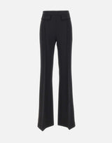 Pantaloni in doppio crêpe stretch con logo ricamato PA17161E2 110 ELISABETTA FRANCHI 