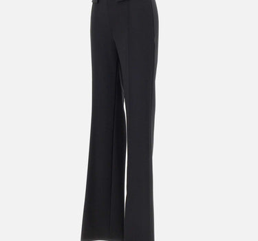 Pantaloni in doppio crêpe stretch con logo ricamato PA17161E2 110 ELISABETTA FRANCHI 