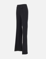 Pantaloni in doppio crêpe stretch con logo ricamato PA17161E2 110 ELISABETTA FRANCHI 