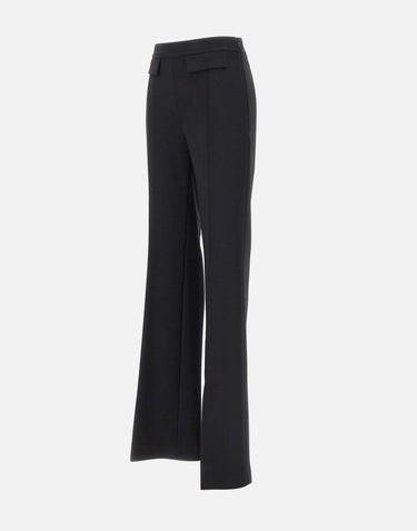 Pantaloni in doppio crêpe stretch con logo ricamato PA17161E2 110 ELISABETTA FRANCHI 