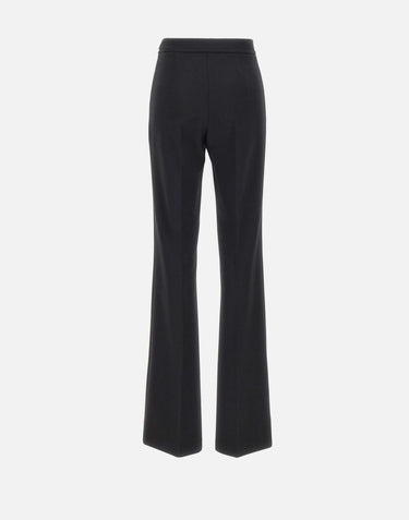 Pantaloni in doppio crêpe stretch con logo ricamato PA17161E2 110 ELISABETTA FRANCHI 