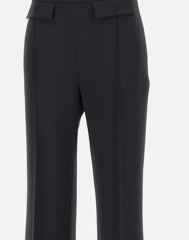 Pantaloni in doppio crêpe stretch con logo ricamato PA17161E2 110 ELISABETTA FRANCHI 