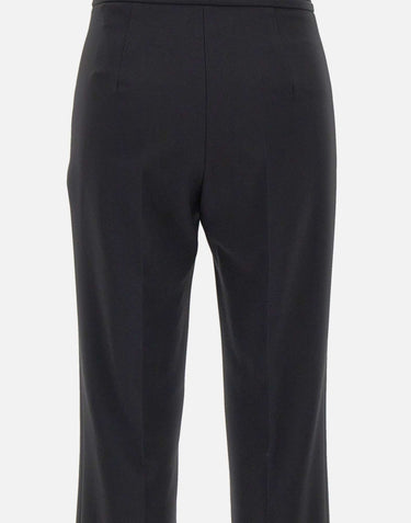 Pantaloni in doppio crêpe stretch con logo ricamato PA17161E2 110 ELISABETTA FRANCHI 