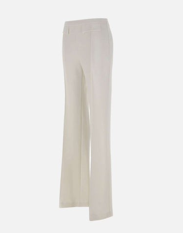 Pantaloni in doppio crêpe stretch con logo ricamato PA17161E2 360 ELISABETTA FRANCHI 