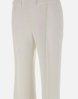 Pantaloni in doppio crêpe stretch con logo ricamato PA17161E2 360 ELISABETTA FRANCHI 