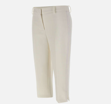 Pantaloni in crêpe leggero con bande in raso PA17561E2 360 ELISABETTA FRANCHI 