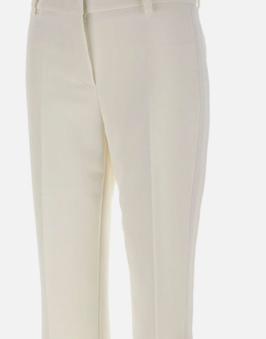 Pantaloni in crêpe leggero con bande in raso PA17561E2 360 ELISABETTA FRANCHI 