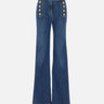 ELISABETTA FRANCHI Jeans a palazzo con bottoni BLUE Donna 