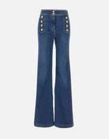 ELISABETTA FRANCHI Jeans a palazzo con bottoni BLUE Donna 