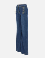 ELISABETTA FRANCHI Jeans a palazzo con bottoni BLUE Donna 