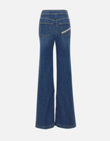 ELISABETTA FRANCHI Jeans a palazzo con bottoni BLUE Donna 