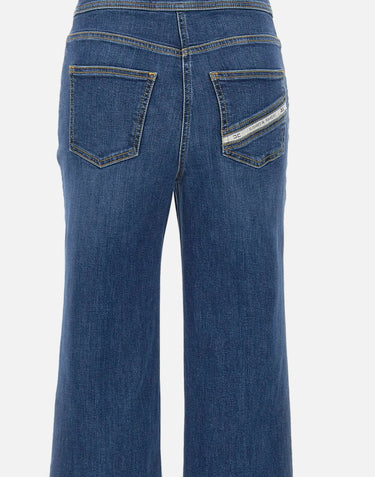 ELISABETTA FRANCHI Jeans a palazzo con bottoni BLUE Donna 