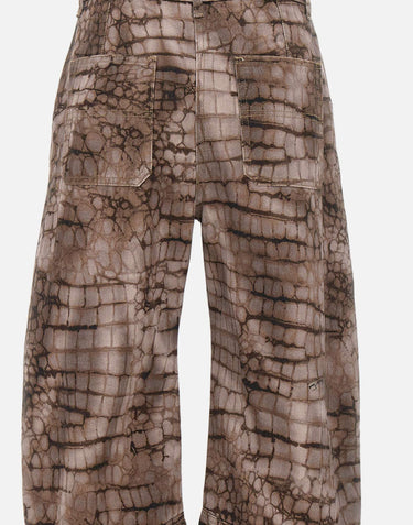 Jeans in drill con stampa alligatore PJ31D61E2 644 ELISABETTA FRANCHI 