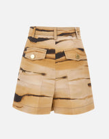 Shorts in drill con stampa tigre SH01362E2 470 ELISABETTA FRANCHI 
