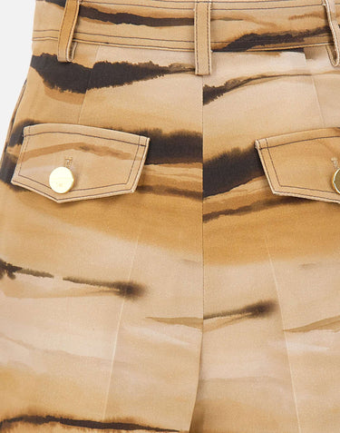 Shorts in drill con stampa tigre SH01362E2 470 ELISABETTA FRANCHI 