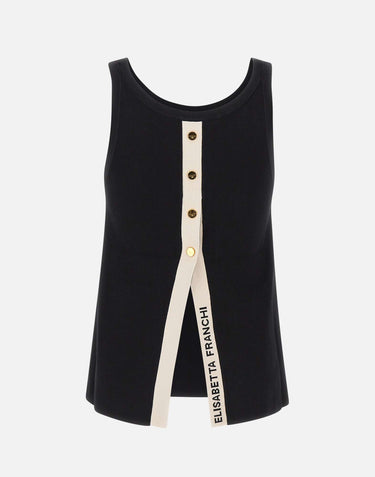 Top in maglia con bande in viscosa lucida TK72S61E2 685 ELISABETTA FRANCHI 