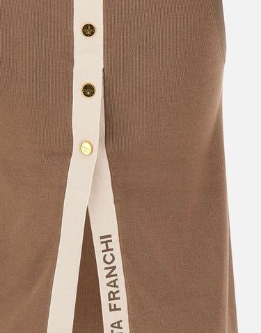 Top in maglia con bande in viscosa lucida TK72S61E2 727 ELISABETTA FRANCHI 