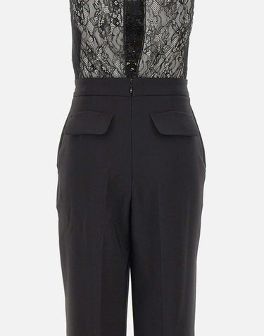 Tuta in crêpe con ricami TU06662E2 110 ELISABETTA FRANCHI 