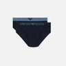 EMPORIO ARMANI Set due slip in cotone stretch BLUE Uomo 