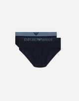 EMPORIO ARMANI Set due slip in cotone stretch BLUE Uomo 