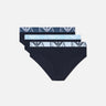 EMPORIO ARMANI Set tre slip in cotone stretch BLUE Uomo 