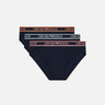 EMPORIO ARMANI Set tre pack slip in cotone stretch BLUE Uomo 