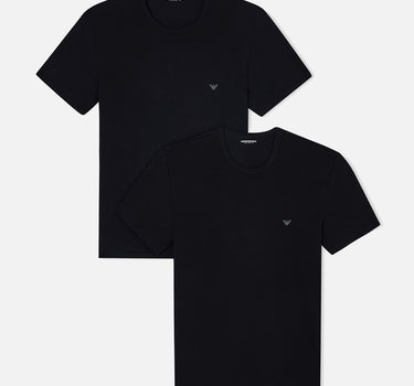 EMPORIO ARMANI Set due t-shirt intime in cotone stretch BLACK Uomo 