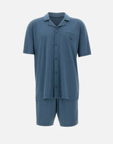 EMPORIO ARMANI Pigiama con bermuda in jersey interlock BLUE Uomo 