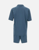 EMPORIO ARMANI Pigiama con bermuda in jersey interlock BLUE Uomo 