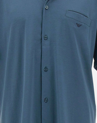 EMPORIO ARMANI Pigiama con bermuda in jersey interlock BLUE Uomo 